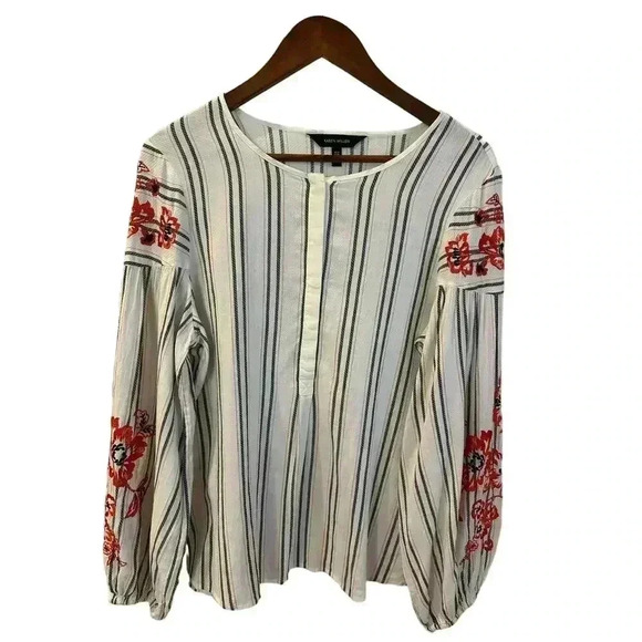 Karen Millen 
Embroidered Blouson Sleeve Top Size US 10 - Picture 1 of 10